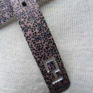 NIB C4 OS Belt leopard animal print uncut, black buckle. Fits most, cut to size